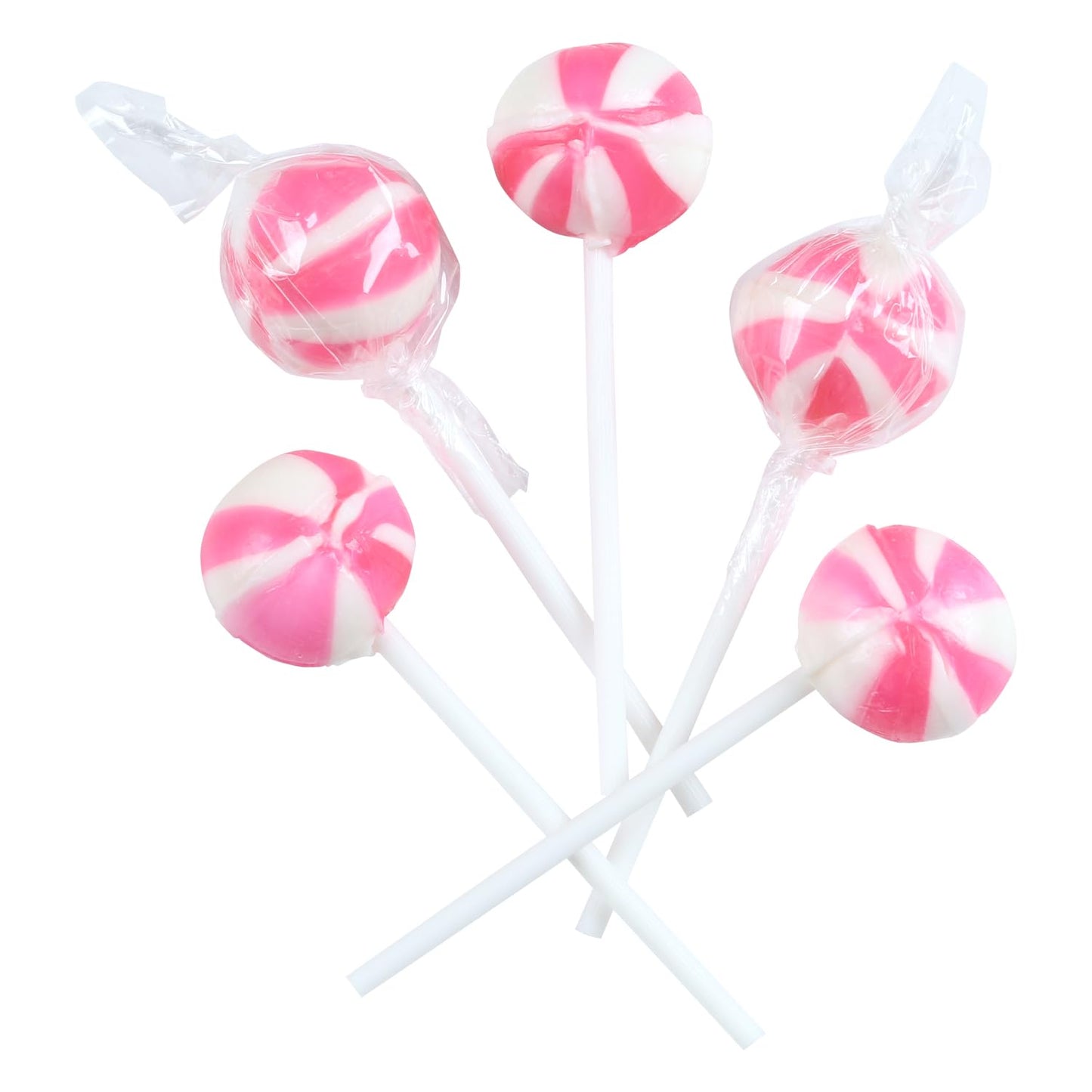 Pink Lollipops - 2 Pounds - Strawberry Flavor - Bulk Pink Candies for Buffet - Suckers for Baby Shower, Baby Girl, Theme Parties