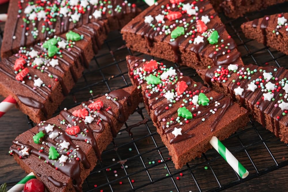 Christmas Tree Sprinkles - 1.2 Pounds - Bulk Red and Green Confetti Sprinkles - Holiday Sprinkles for Cookie Decorating - Christmas Jimmies for Gingerbread Cookies, Baking, Cupcakes