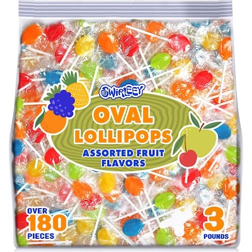 Classic Lollipops - 3 Pounds - Colorful Lollipops - Fruity Flavored Suckers - Individually Wrapped