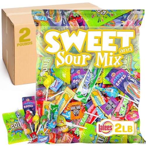 Sweet and Sour Candy Mix  2 Pounds - Individually Wrapped Bulk Mix for Parties, Goodie Bags & Gifts  Assorted Super Sour Treats for Kids, Adults & Events