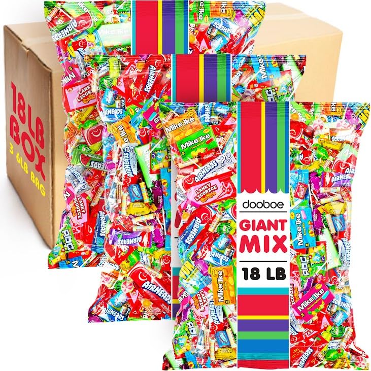Dooboe Bulk Candy - Wholesale Big Bulk Candies - Individually Wrapped Candies - Schools, Offices, Camps, Claw Machine (18 Pounds)