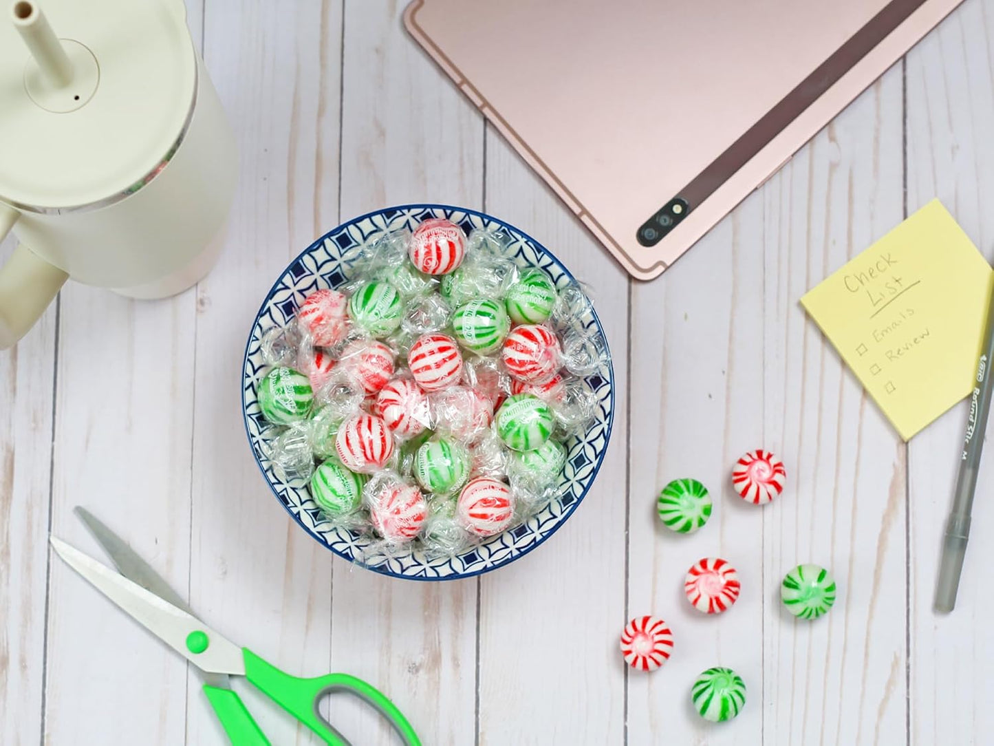 Jumbo Mint Balls - 5 Pounds - Spearmint & Peppermint Hard Candies - Mint Bulk Candies - Individually Wrapped Bulk Mints - Refreshing Office Candies