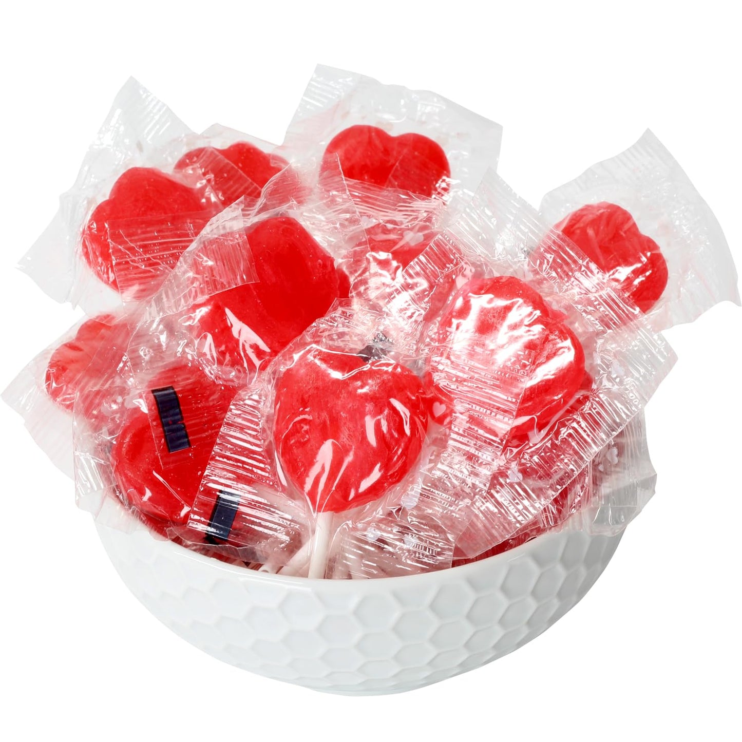 Red Heart Lollipops - 3 Pounds - Heart Shaped Suckers - Red Candies for Candy Buffet - Strawberry Flavored