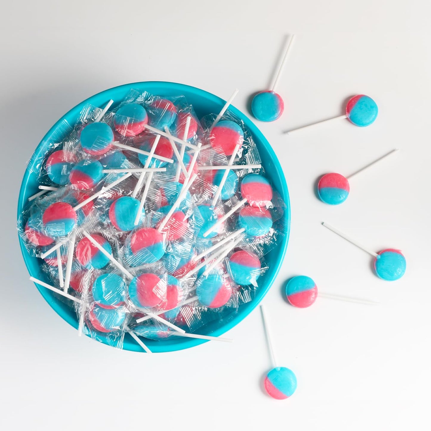Pink and Blue Lollipops - 3 Pounds - Summer Cotton Candy Suckers - Gender Reveal Candy Favors - Baby Shower Party