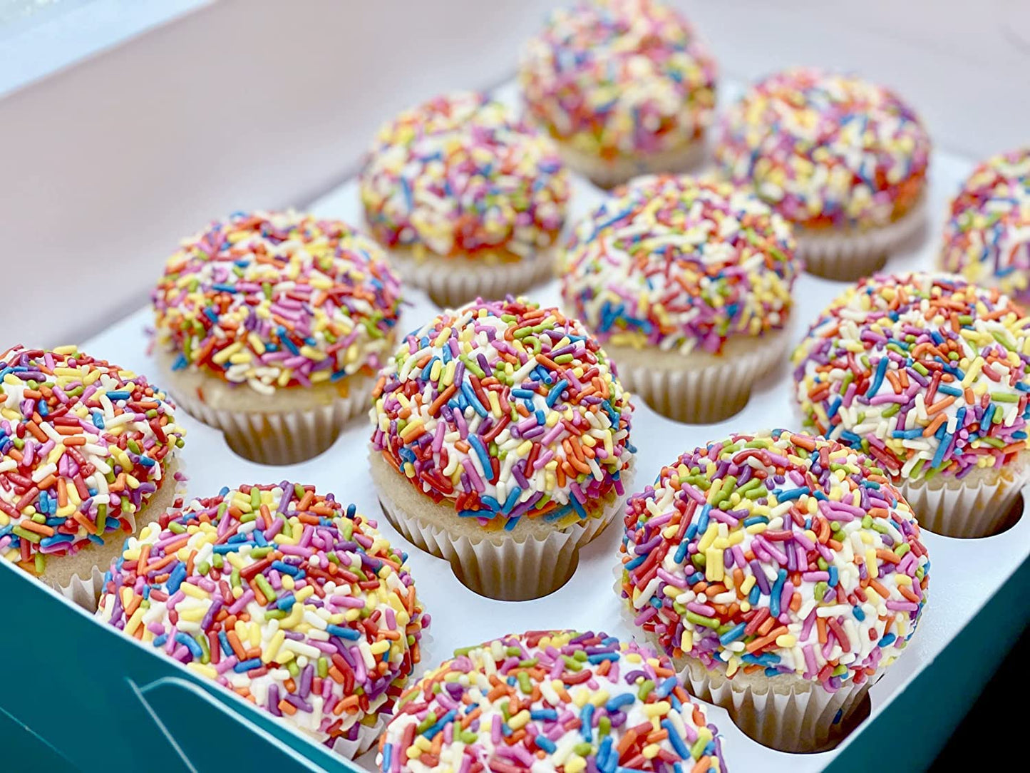 Dye-Free Rainbow Sprinkles 1.6 Pounds - Natural Vegan Baking Toppings with No Artificial Dyes or Flavors Non-GMO Jimmies for Cookies, Cakes, Ice Cream & Cupcakes