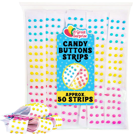 Candy Buttons Strips - Approx. 50 Paper Strips - Vintage 90s Candy Dots - Rainbow Pastel Candy - Bulk Candy Rolls - Fun Kids Candy