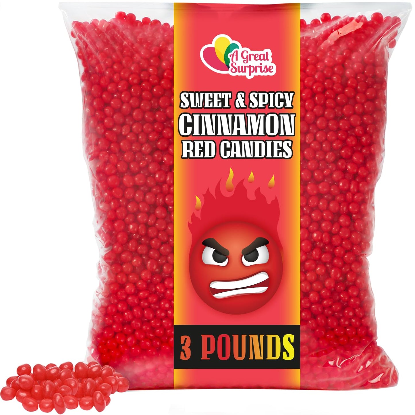 Red Cinnamon Imperials - 3 Pounds - Red Hot Candy Bulk - Imperial Candies for Machine Refills, Buffet