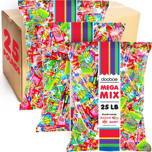 Dooboe Bulk Candy Wholesale - 25 Pounds - Individually Wrapped Candies for Schools, Teachers Rewards - Candy for Offices, Halloween, Trick or Treaters