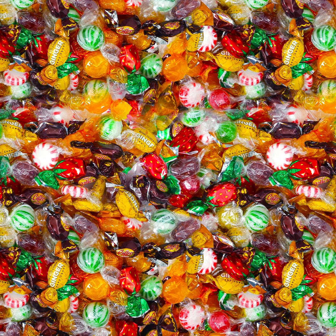 Hard Candy Assortment - 3 Pounds - Big Bulk Office Hard Candies Mix - Old Fashion Classic Hard Candy - Rootbeer Barrels, Butterscotch, Strawberry Bon Bons, Sour Balls, Coffee Candy and More