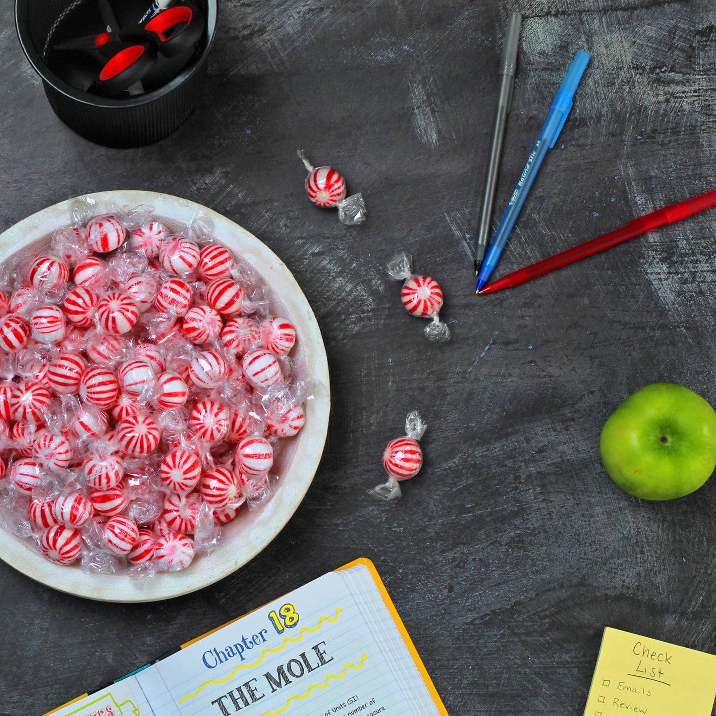 Peppermint Balls - 3 Pounds - Bulk Red Mint Hard Candy - Red and White Candy for Buffet - Individually Wrapped