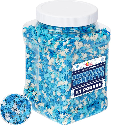Snowflake Sprinkles - 1.7 Pounds - Winter Wonderland Decorating Sprinkle Mix, Great for Baking Cookies, Cakes, Cupcakes and More!
