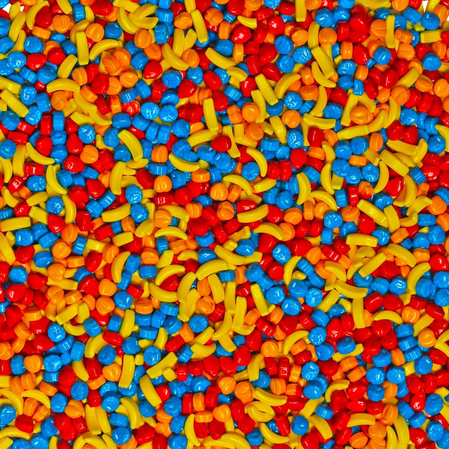 Fruit Shaped Candies - 2 Pounds - Unwrapped Gumball Machine Refills - Banana, Strawberry, Peach, Blueberry Flavors