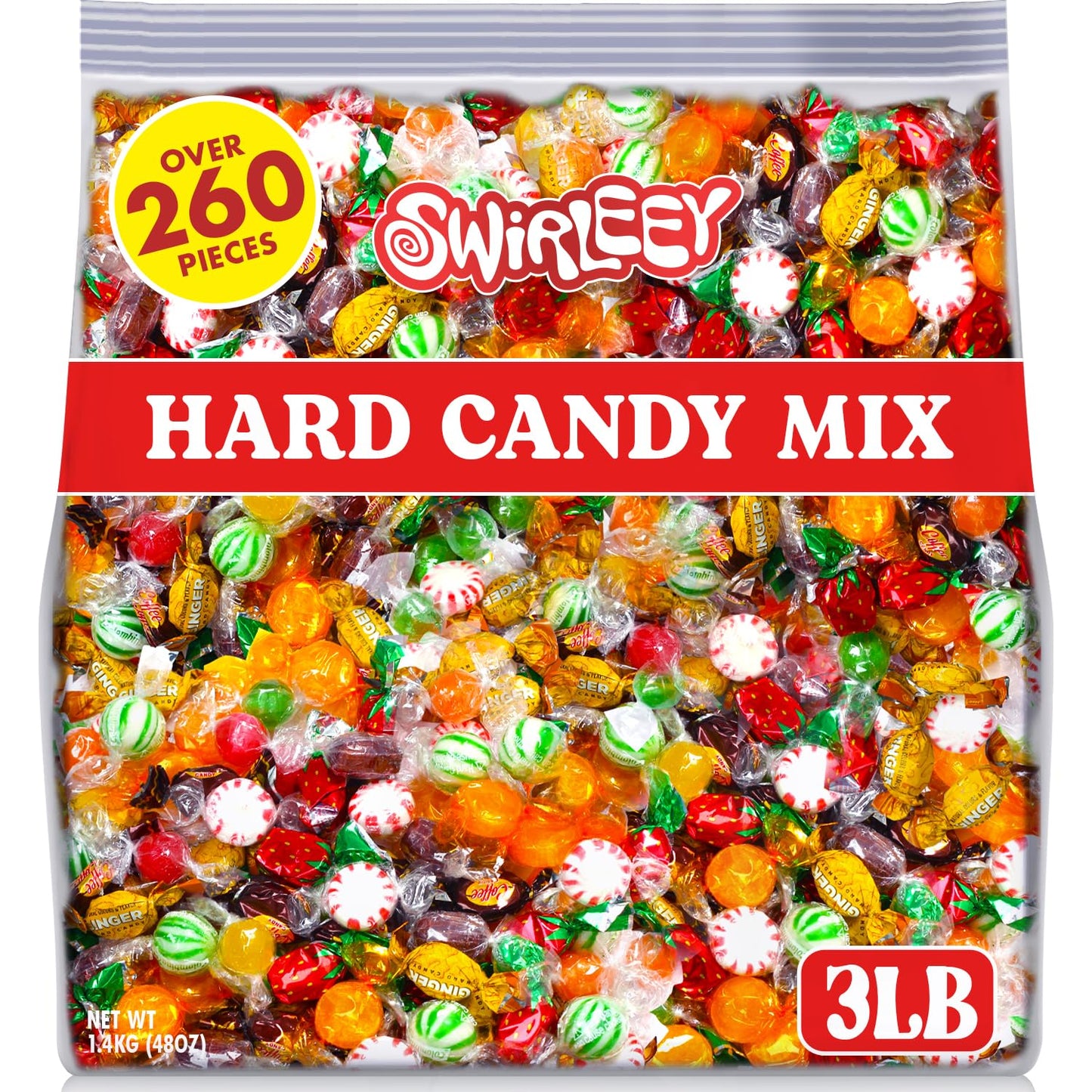 Hard Candy Assortment - 3 Pounds - Big Bulk Office Hard Candies Mix - Old Fashion Classic Hard Candy - Rootbeer Barrels, Butterscotch, Strawberry Bon Bons, Sour Balls, Coffee Candy and More