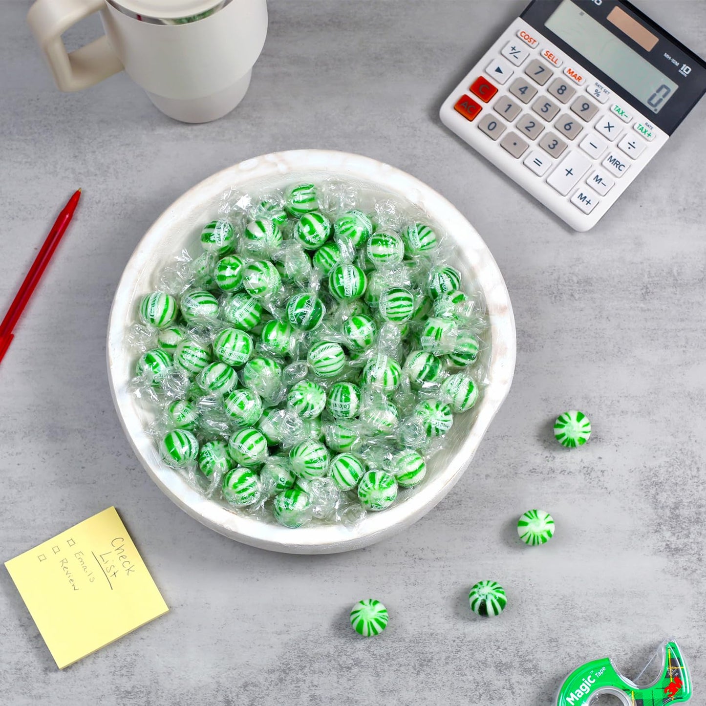 Jumbo Spearmint Mint Balls - 3 Pounds - Bulk Green Starlight Mints for Saint Patrick’s Day, Candy Buffets & Events | Refreshing Classic Minty Treats