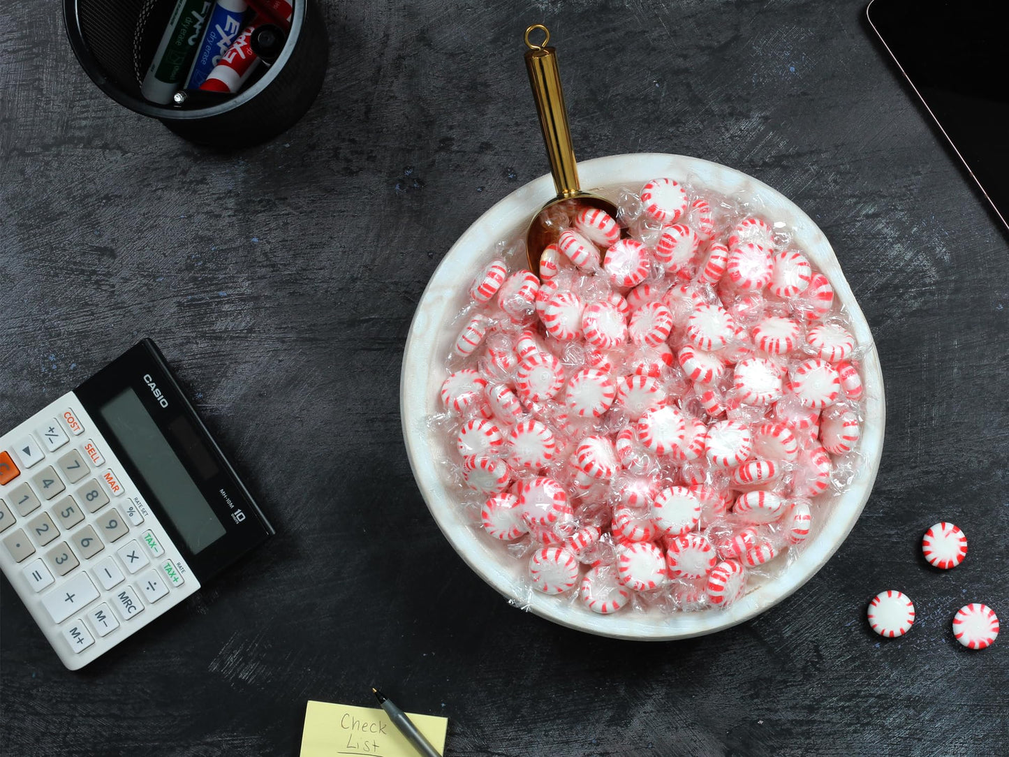 Starlight Peppermint Candy - 5 lb Bulk Bag - Red & White Peppermint Hard Candy - Individually Wrapped Mints for Office Candy Bowls