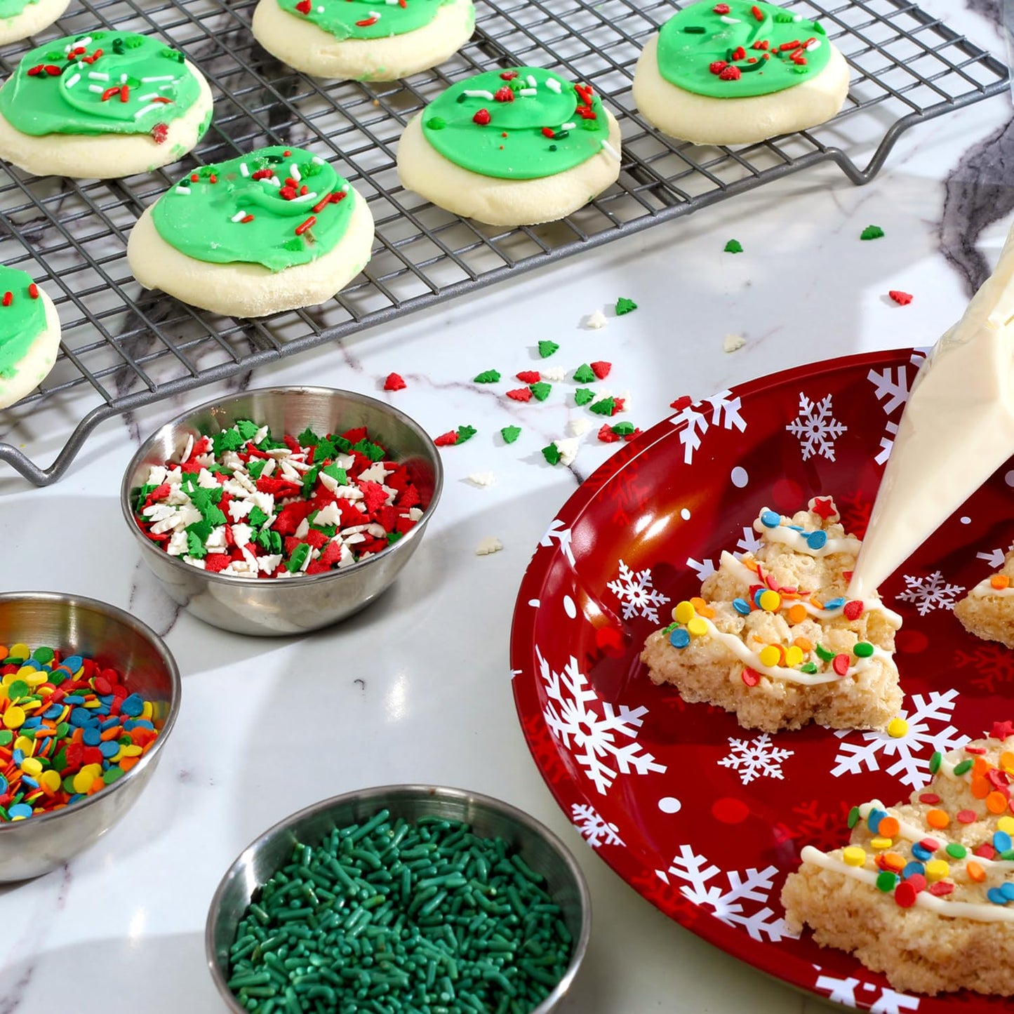 Christmas Tree Sprinkles - 1.2 Pounds - Bulk Red and Green Confetti Sprinkles - Holiday Sprinkles for Cookie Decorating - Christmas Jimmies for Gingerbread Cookies, Baking, Cupcakes