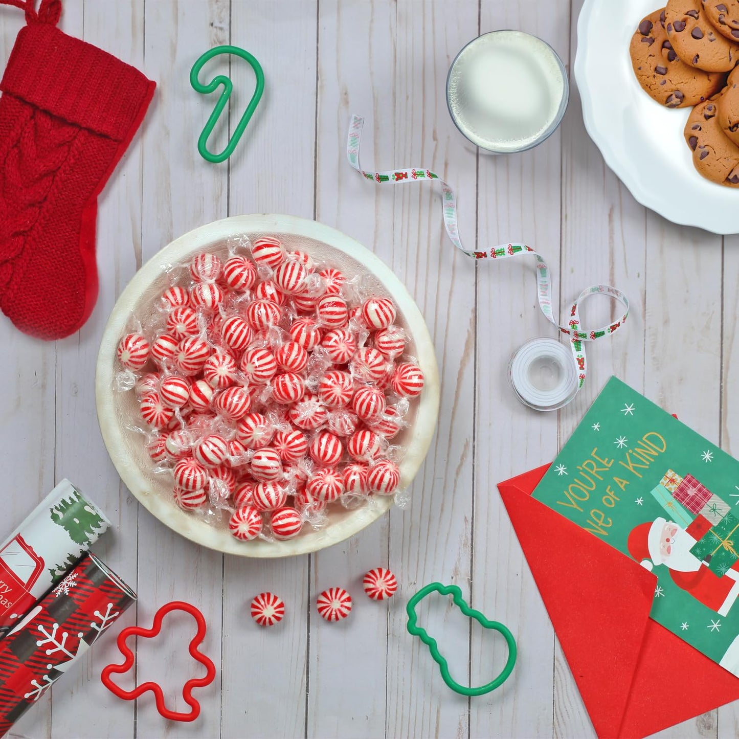 Peppermint Candy Balls Bulk  3 Pounds - Individually Wrapped Red & White Hard Mints for Candy Buffet, Holiday, Party Favors & Events  Classic Round Peppermints