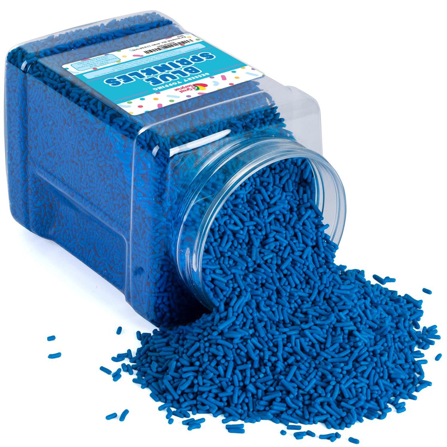 Blue Sprinkles - 2.2 LB - Blue Sprinkles for Baby Shower, Gender Reveal - Bulk Sprinkles for Cake Decorating - Blue Jimmies for Ice Cream, Cupcakes, Cookies - Dessert Toppings