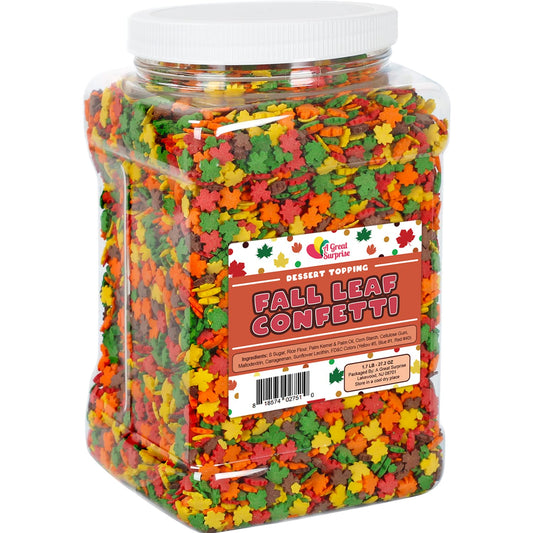 Fall Sprinkles - 1.7 Pounds - Bulk Halloween Sprinkles - Fall Color Sprinkles for Baking - Autumn Leaf Sprinkles - Thanksgiving Sprinkles for Cupcakes, Cookies, Cake Decorating