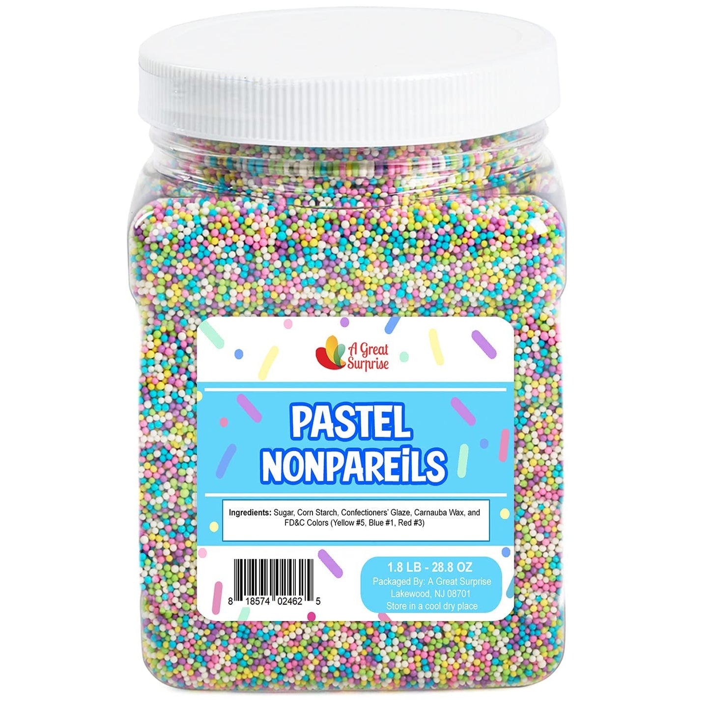 Pastel Nonpareils - Pastel Sprinkles - 1.8 Pound - Mothers Day Sprinkles - Spring Mix - Decorating Topping - Summer Mix - Bulk Sprinkles