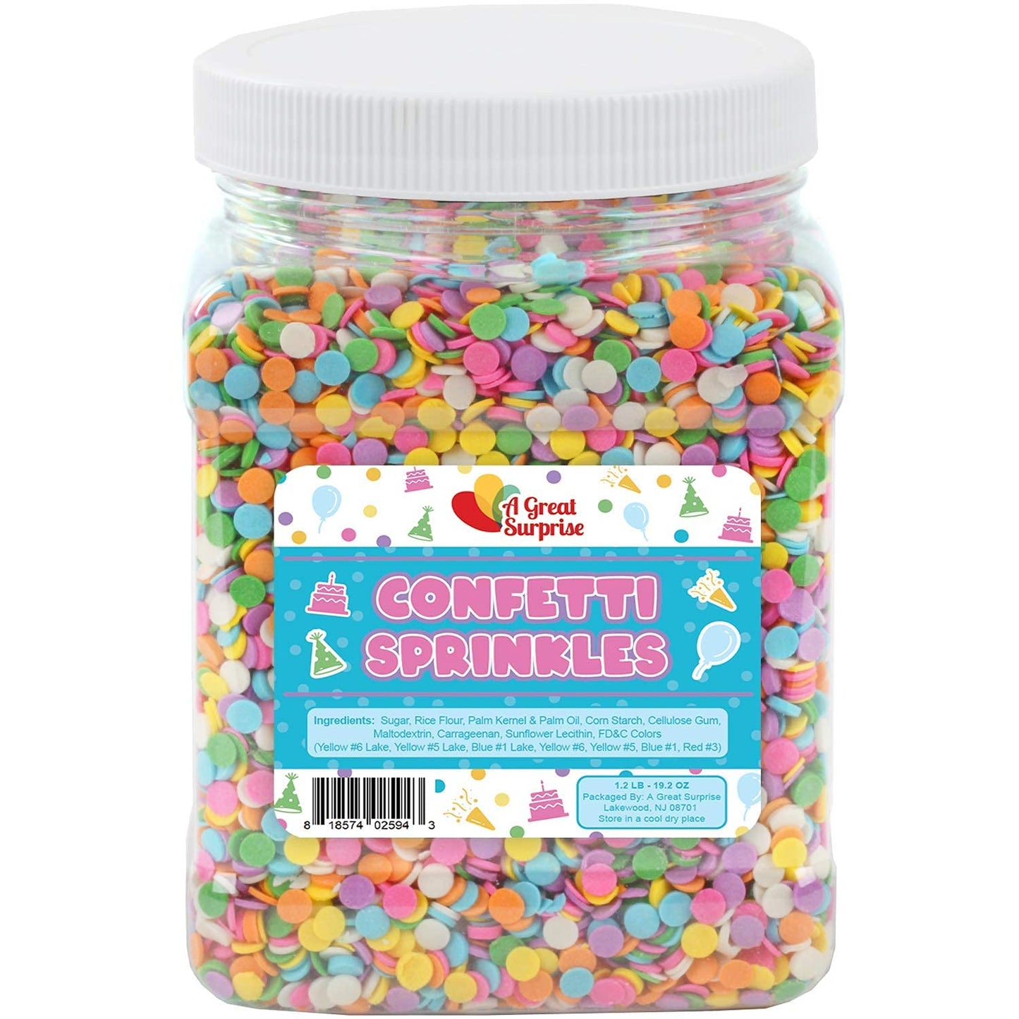 Pastel Confetti Sprinkles - 1.2 Pounds
