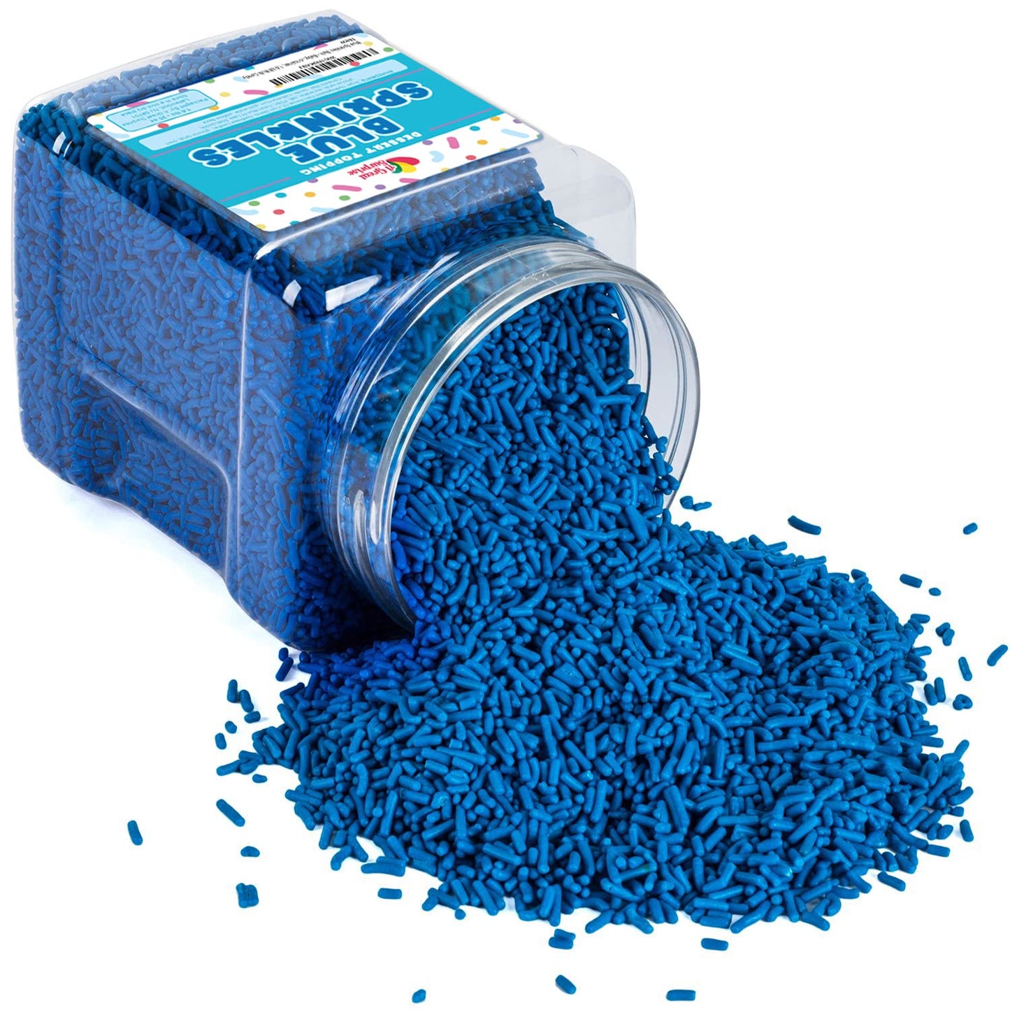Blue Sprinkles Bulk - 1.6 Pounds - Royal Blue Jimmies - Dark Blue Sprinkles for Decorating Cupcakes, Cakepops, Baby Showers - Blue Dessert Toppings