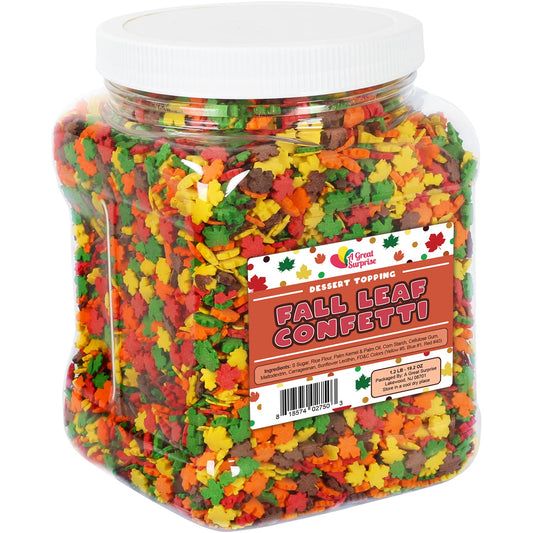 Fall Sprinkles - 1.2 Pounds - Bulk Halloween Sprinkles - Fall Color Sprinkles for Baking - Autumn Leaf Sprinkles - Thanksgiving Sprinkles for Cupcakes, Cookies, Cake Decorating
