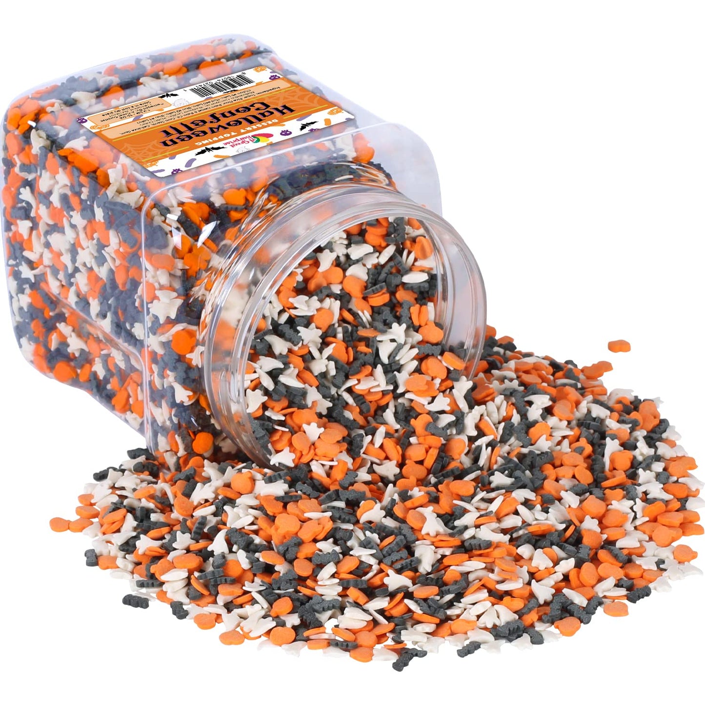Halloween Confetti Sprinkles Bulk- Bat, Pumpkin & Ghosts Sprinkles - Spooky Toppings - 1.2 lbs - Great for Cookies, Cupcakes, Fall