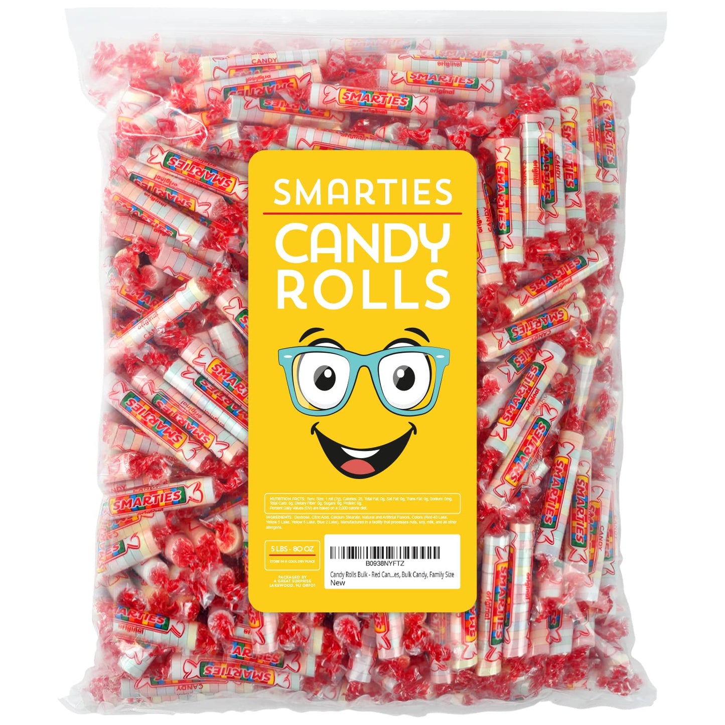 Smarties Candy Rolls Bulk - Easter Candy - Original Flavor, 4LB Party Bag, Approx 230 Pieces, Bulk Candy, Family Size