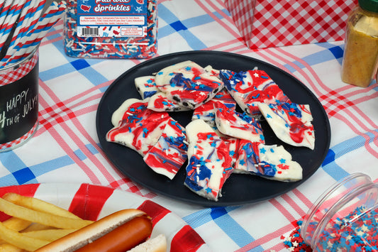 Patriotic Candy Bark for the Fourth of July