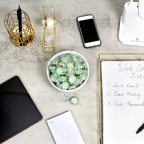 A Great Surprise Spearmint Starlight Mints  4-Pound Bulk Bag - Individually Wrapped - Green and White Hard Candies for Office, Reception