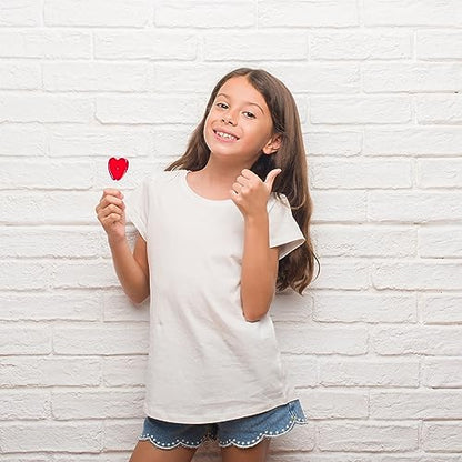 A Great Surprise Red Heart Lollipops - 5 Pounds Bulk - Approx 200 ct - Halloween Red Lollipops - Teachers School Rewards Treats