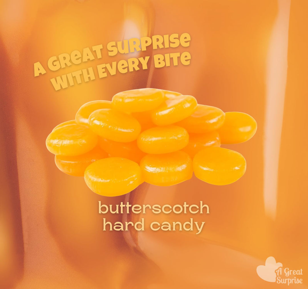 A Great Surprise Butterscotch Hard Candy - 4 Pounds - Individually Wrapped Butter Scotch Candies - Yellow Candy - Butterscotch Discs Buttons - Bulk Candy
