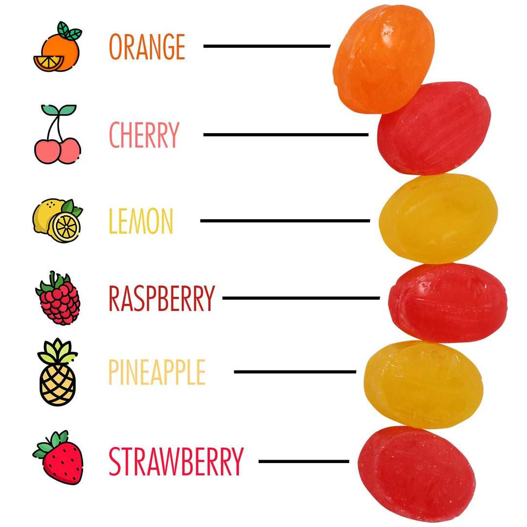Assorted Fruit-Filled Hard Candy - 6 Pounds - Classic Bon Bons - Individually Wrapped Candies for Offices, Parties, Gifting