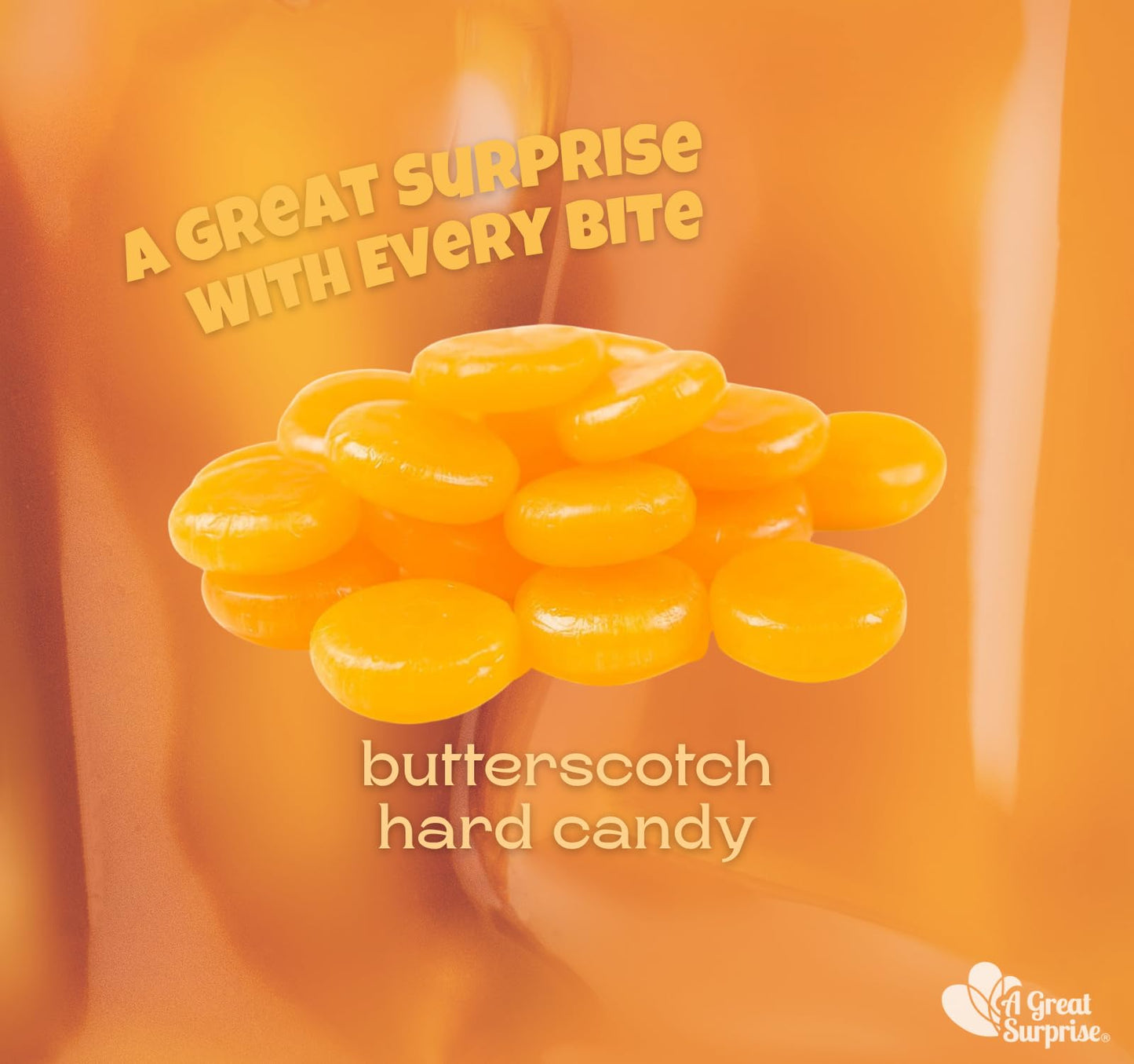 A Great Surprise Butterscotch Hard Candy - 6 Pounds - Individually Wrapped Butter Scotch Buttons Candies - Bulk Yellow Treats For Candy Buffet