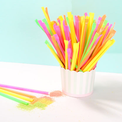 Sugar Candy Straws - 500 Sugar Filled Sticks - Neon 90's Candy, 80s Candies - Bulk Candy for Parade, Pinata, Party Favor, Goodie Bags