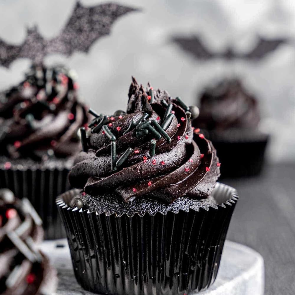 Black Sprinkles  1.6 Pounds Bulk Dessert Topping  Perfect for Halloween Cupcakes, Cookies, Ice Cream, Cake Decorating, Baking, and Party Treats  Large Resealable Container