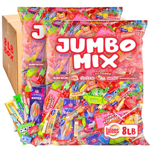 Bulk Candy Assortment - 8 Pounds - Halloween Candies Individually Wrapped - Party Pinata Mix