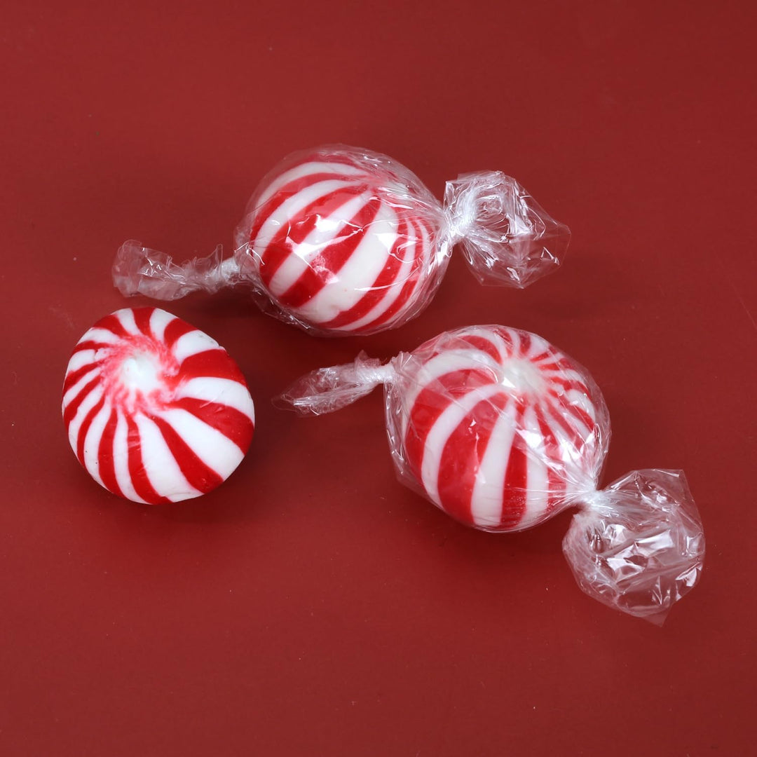 Christmas Peppermint Balls - 5 Pounds - Holiday Mint Bulk Hard Candy - Red and White Striped Hard Candies
