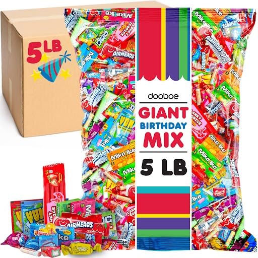 Candy Assortment - Pinata Candy Mix - 5 LB - Individually Wrapped Candy Bulk - Goodie Bag Filler Candies - Giant Mix - Candy For Parade, Office, Birthdays, Fiesta, Carnival, and More