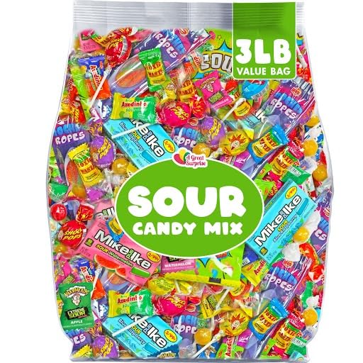 Sour Candy Variety Pack - 3 Pounds - Bulk Sour Candy - Sour Pinata Candies Mix - Bulk Pinata Candy Assortment - Extreme Sour Candy for Kids/Adults