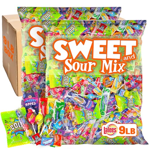 Sweet & Sour Candy Mix - 9 Pounds - Big Bulk Candy Assortment - Individually Wrapped Candies, Offices, Schools, Gifting
