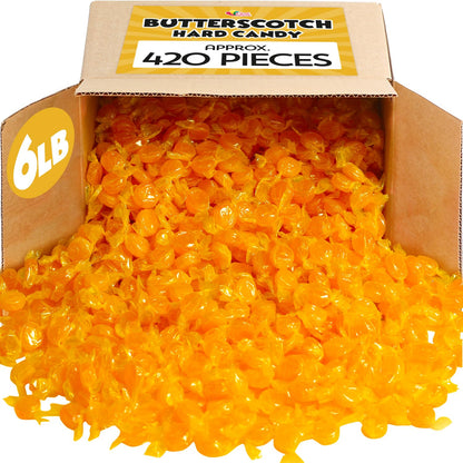 Butterscotch Hard Candy - 6 Pounds - Individually Wrapped Butter Scotch Buttons Candies - Bulk Yellow Treats For Candy Buffet