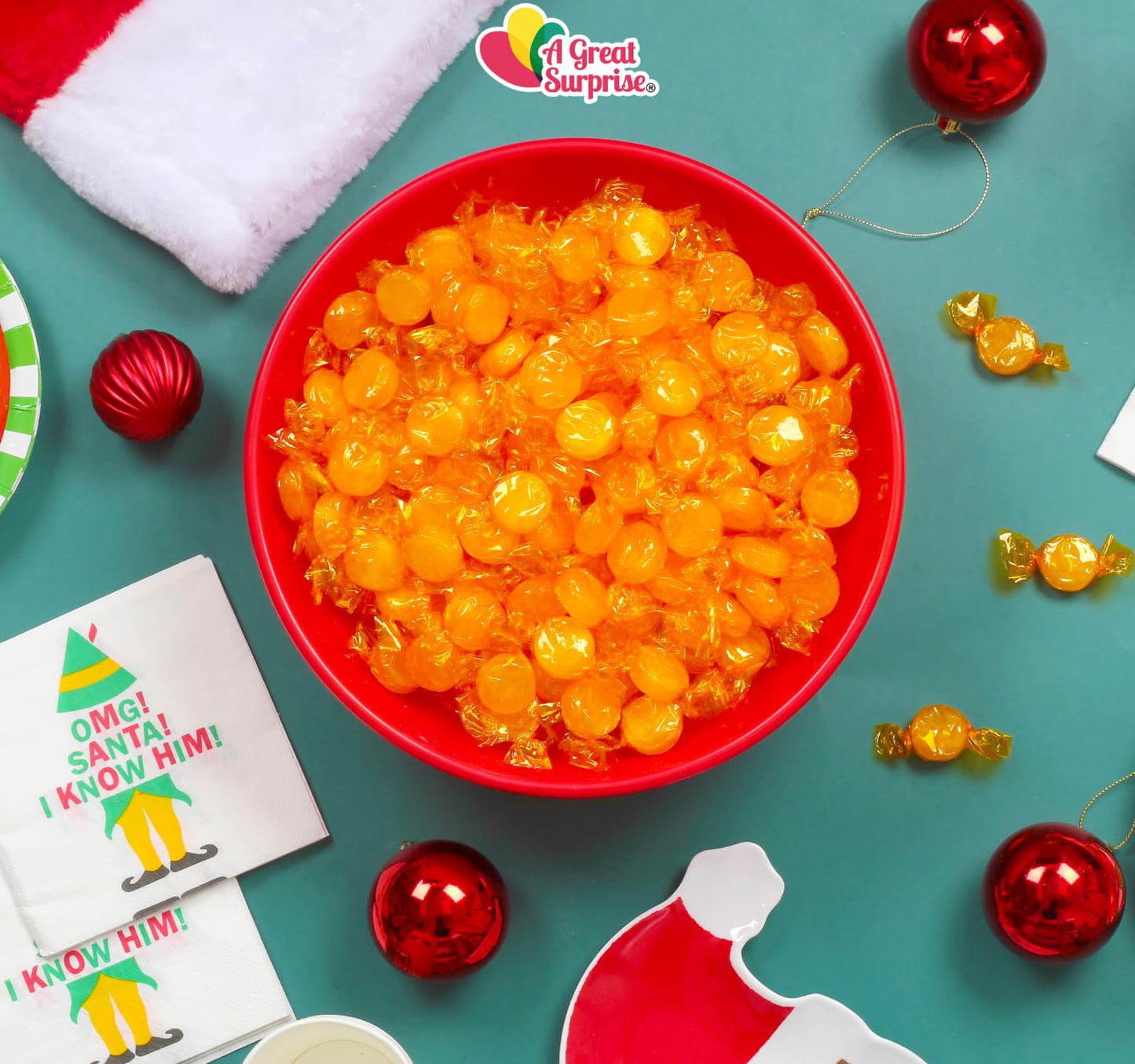 A Great Surprise Butterscotch Hard Candy - 6 Pounds - Individually Wrapped Butter Scotch Buttons Candies - Bulk Yellow Treats For Candy Buffet