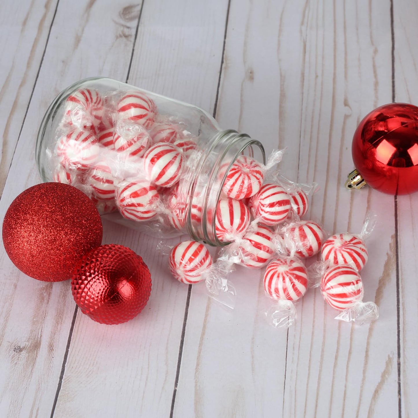 Peppermint Candy Balls Bulk  3 Pounds - Individually Wrapped Red & White Hard Mints for Candy Buffet, Holiday, Party Favors & Events  Classic Round Peppermints