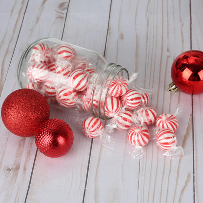 Peppermint Candy Balls Bulk  3 Pounds - Individually Wrapped Red & White Hard Mints for Candy Buffet, Holiday, Party Favors & Events  Classic Round Peppermints