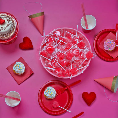 A Great Surprise Red Heart Lollipops - 5 Pounds Bulk - Approx 200 ct - Halloween Red Lollipops - Teachers School Rewards Treats