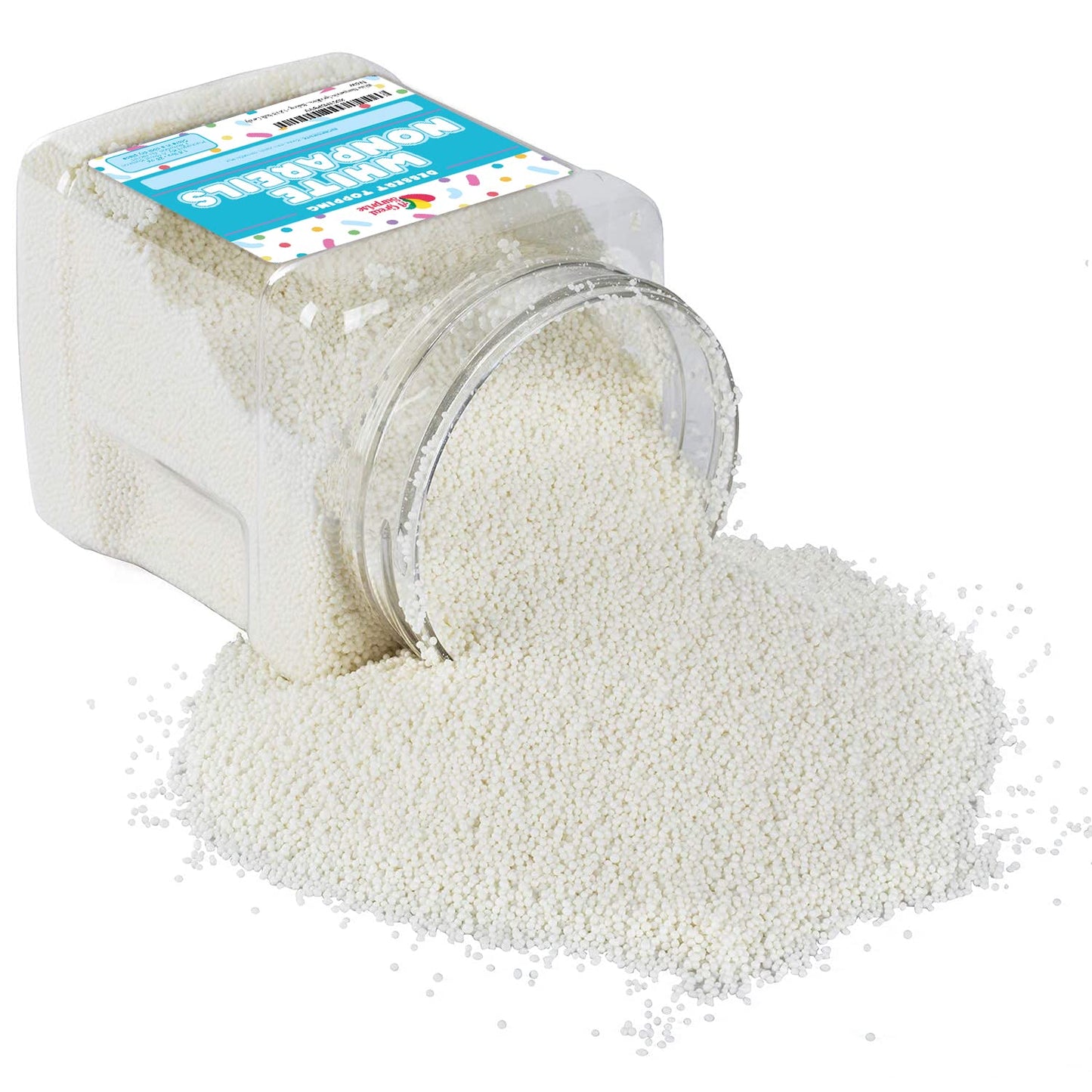 White Nonpareils Sprinkles  1.8 LB Bulk Candy - Non Pareils Jimmies  Toppings for Cake Decorating, Cupcakes, Baking