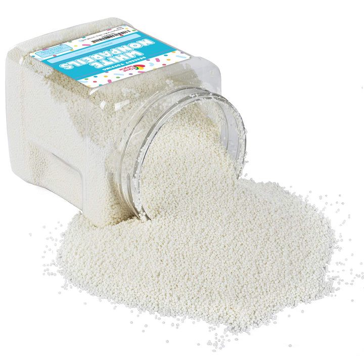 White Nonpareils Sprinkles  1.8 LB Bulk Candy - Non Pareils Jimmies  Toppings for Cake Decorating, Cupcakes, Baking