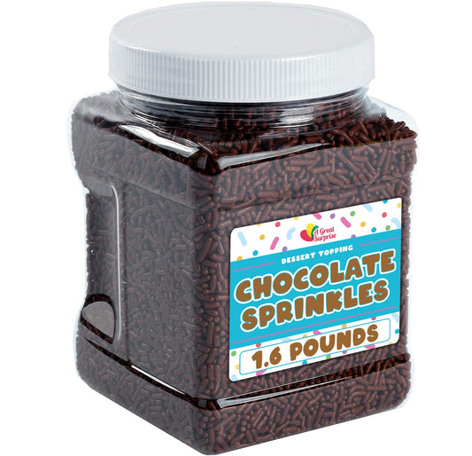 Chocolate Sprinkles - 1.6 Pounds - Brown Halloween Jimmies - Chocolate Football Sprinkles for Ice Cream, Cake Decorating, Cookies, Cupcakes, Brownies